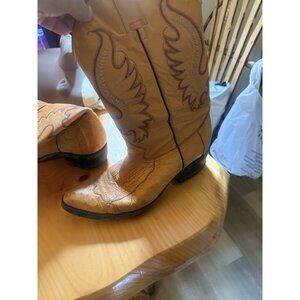 Men's Leather Cowboy Boots Made In Mexico Size 9